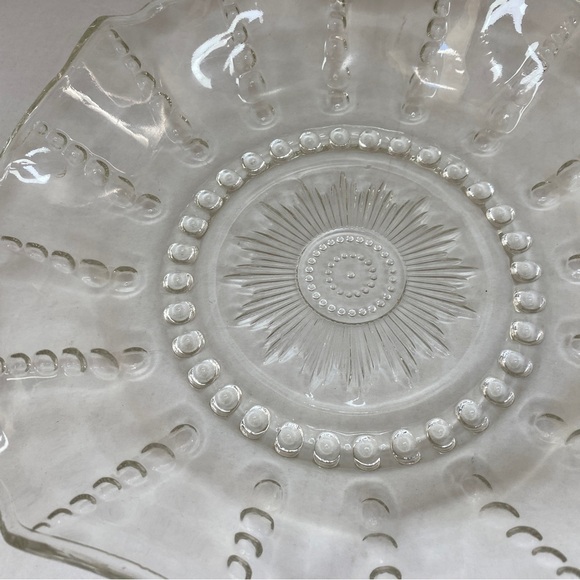 Federal Glass 𝅺Columbia Crystal 10” Ruffled Bowl and 11” Chop Plate - Picture 6 of 11